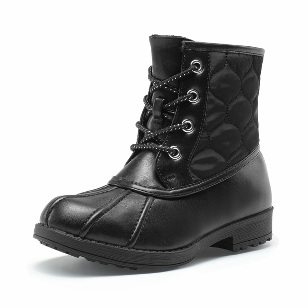 Kids Warm Lining Ankle Boots - BLACK -  0